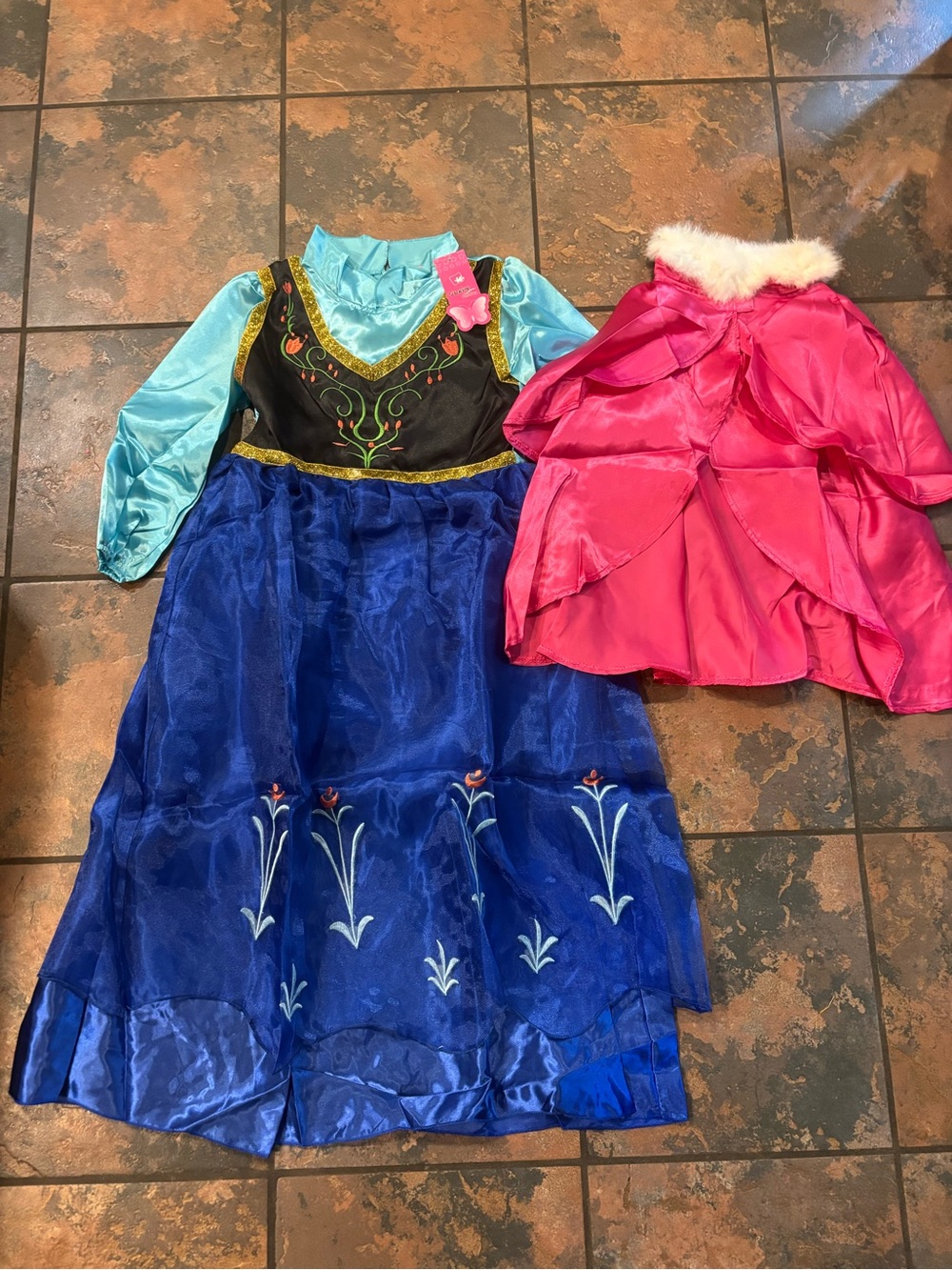 Frozen Royal Princess Costume Dress with Cape